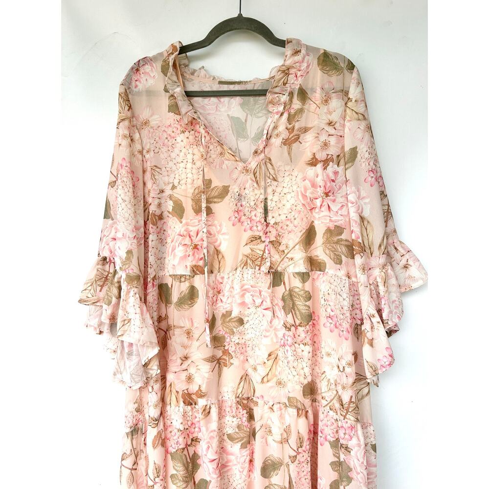 Show Me Your Mumu Viola Hydrangea Maxi Dress Pink Floral Wedding Guest Large - Picture 5 of 8